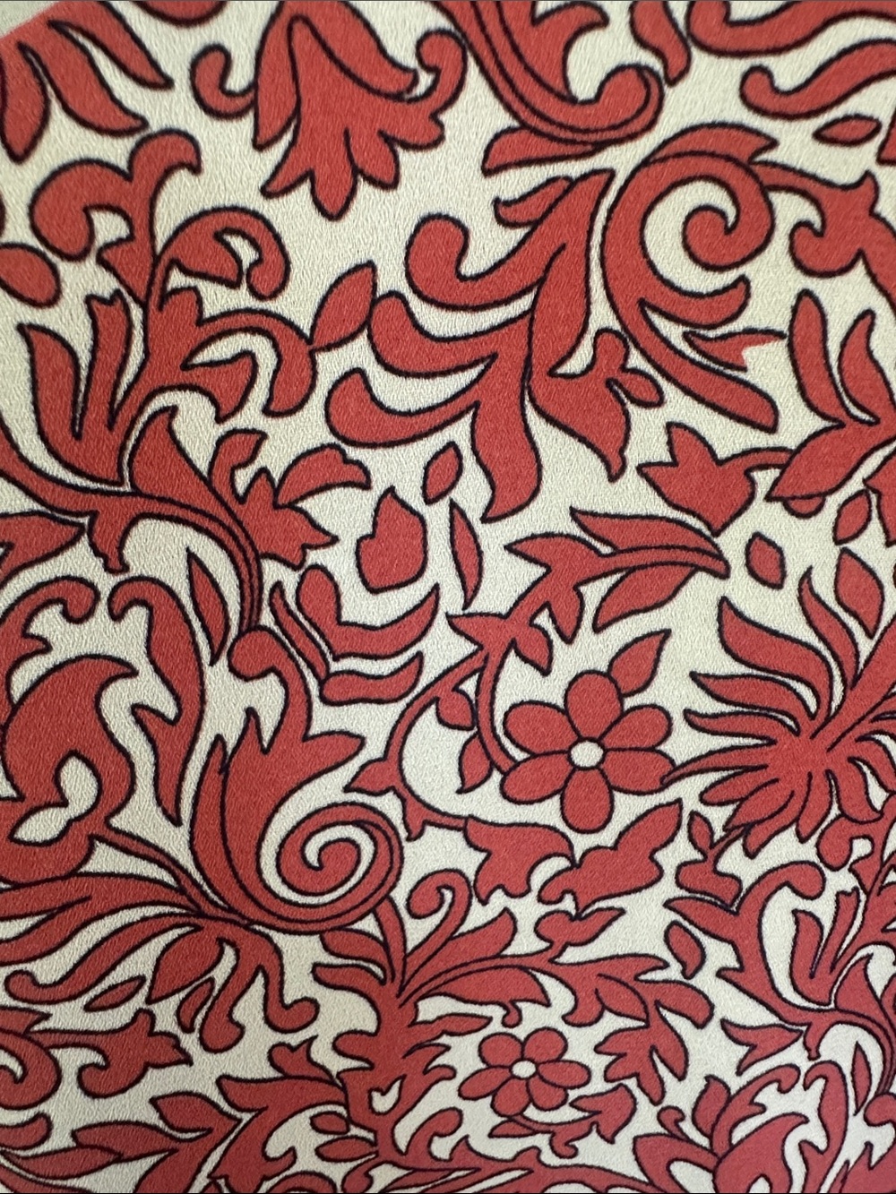 LOFT Outlet Coral Terracotta Red Scrollwork Floral Sleeveless Blouse Layered M - Picture 3 of 9
